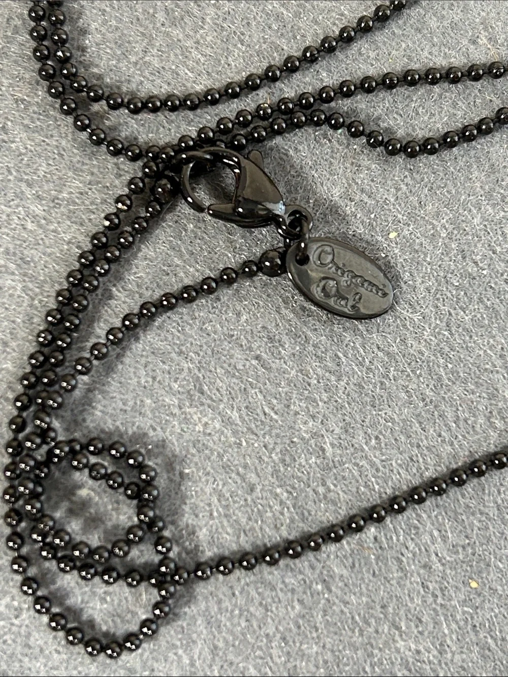 Black Beaded Ball Chain Necklace